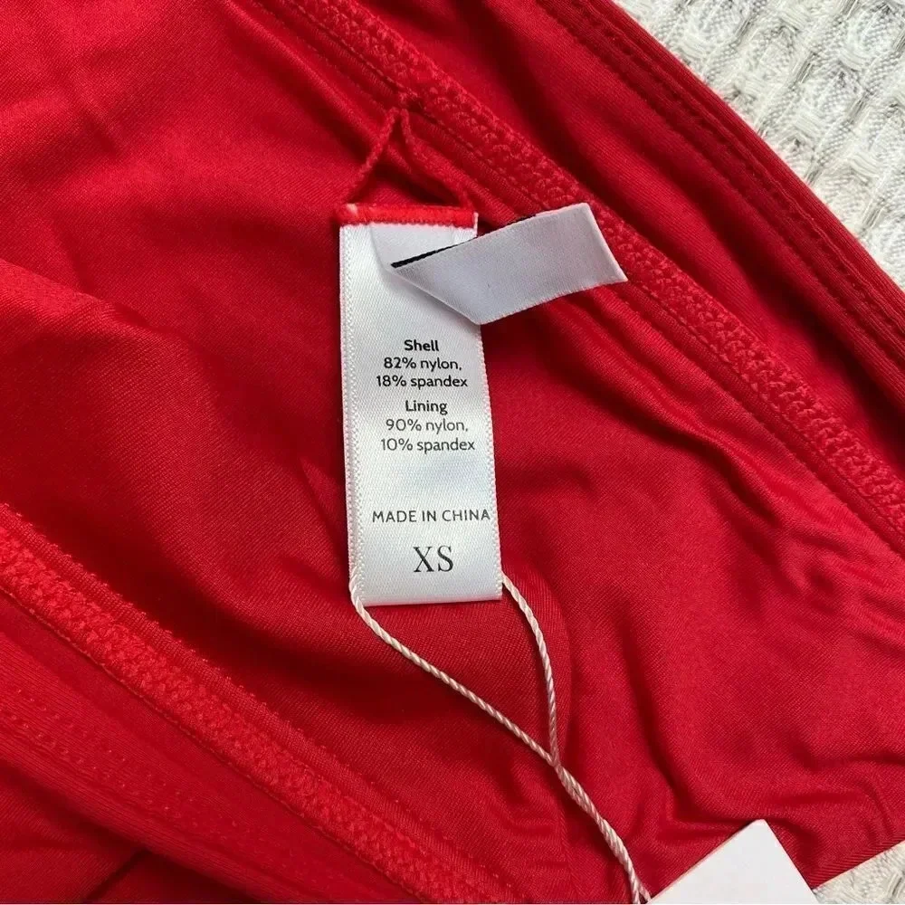 Andie Swim The Banded Cheeky Bikini Bottom Cherry Red NWT XS M